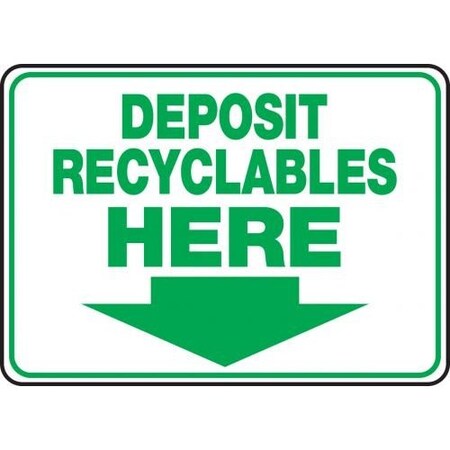 SAFETY SIGNS DEPOSIT RECYCLABLES HERE MRCY501XV